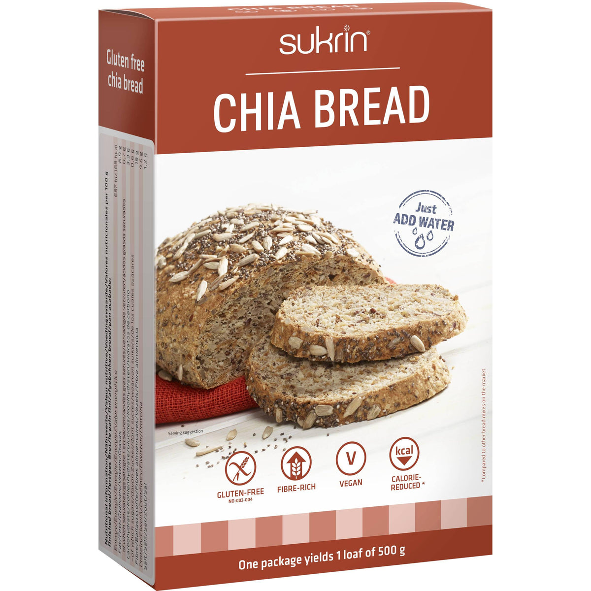 Sukrin - Chia Bread Brotbackmischung zuckerarm 250g Packung