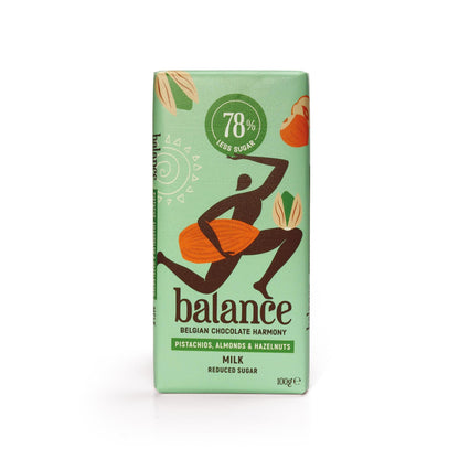 Balance - Belgische Schokolade mit 78% - 99% weniger Zucker 100g Tafel