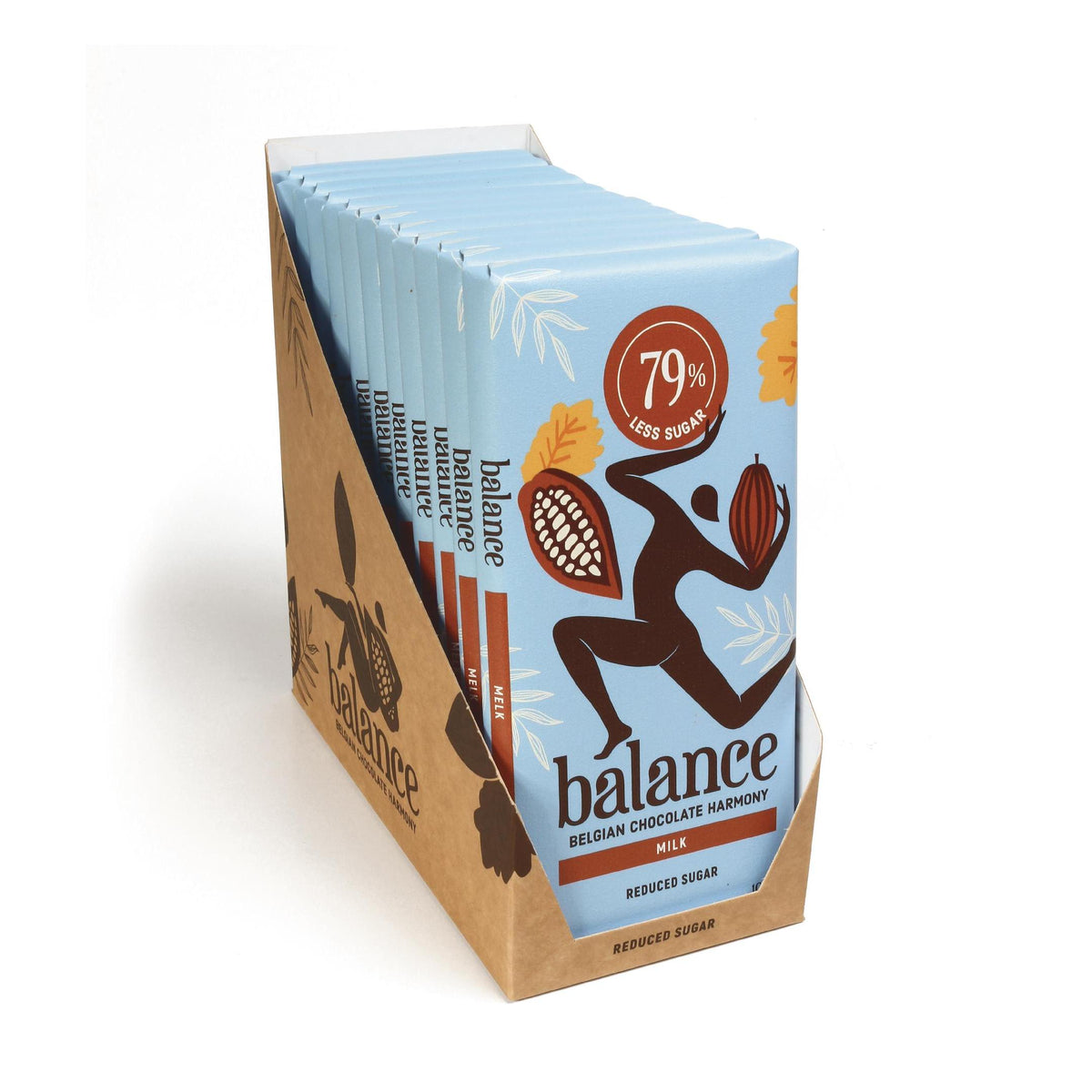 Balance - Belgische Schokolade mit 78% - 99% weniger Zucker 12 x 100g Tafel