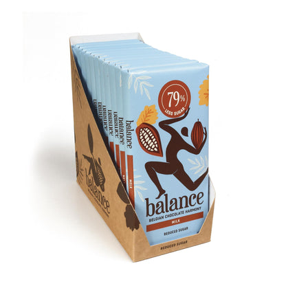 Balance - Belgische Schokolade mit 78% - 99% weniger Zucker 12 x 100g Tafel