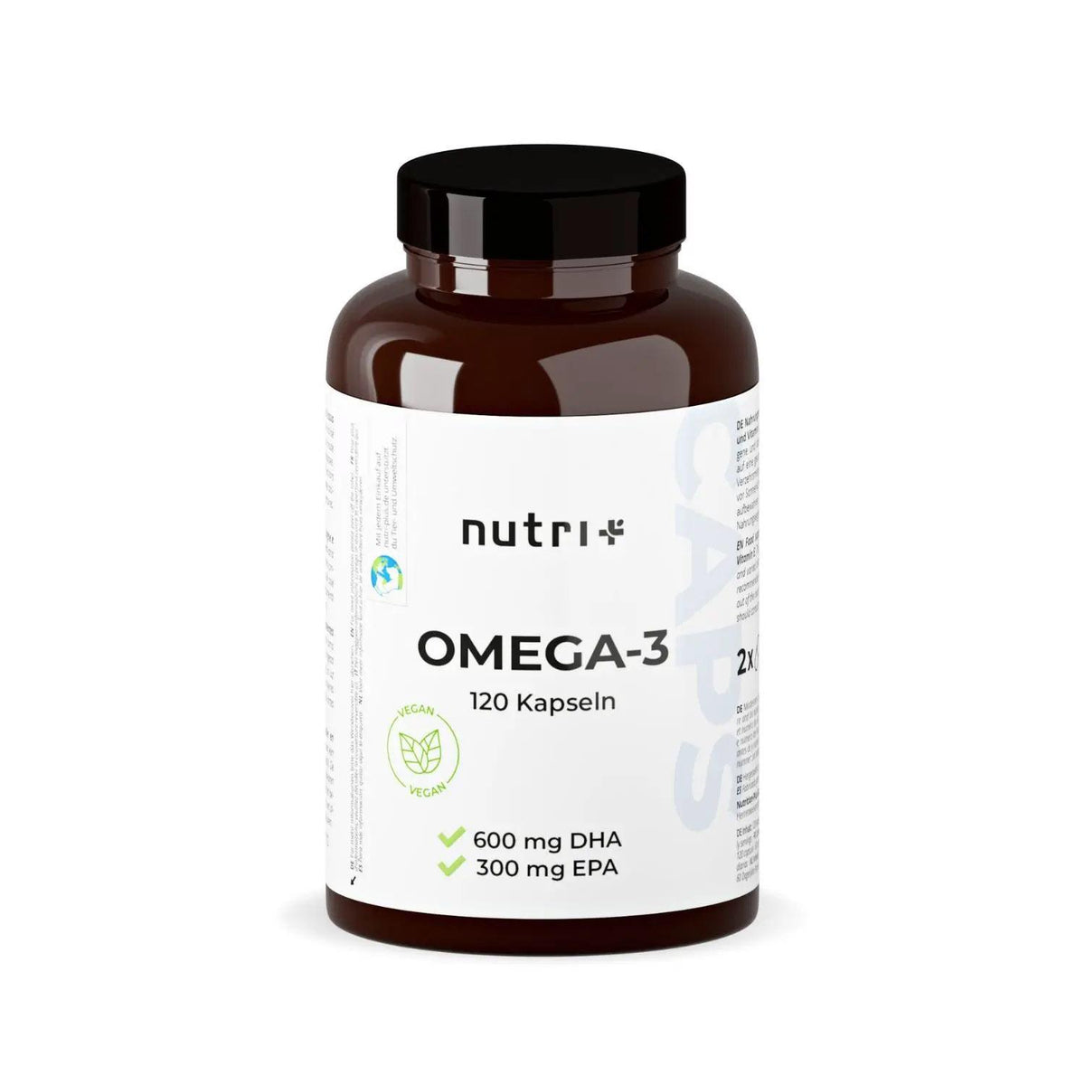 Nutri-Plus - Omega 3 Vegan mit EPA & DHA 120 Kapseln Dose