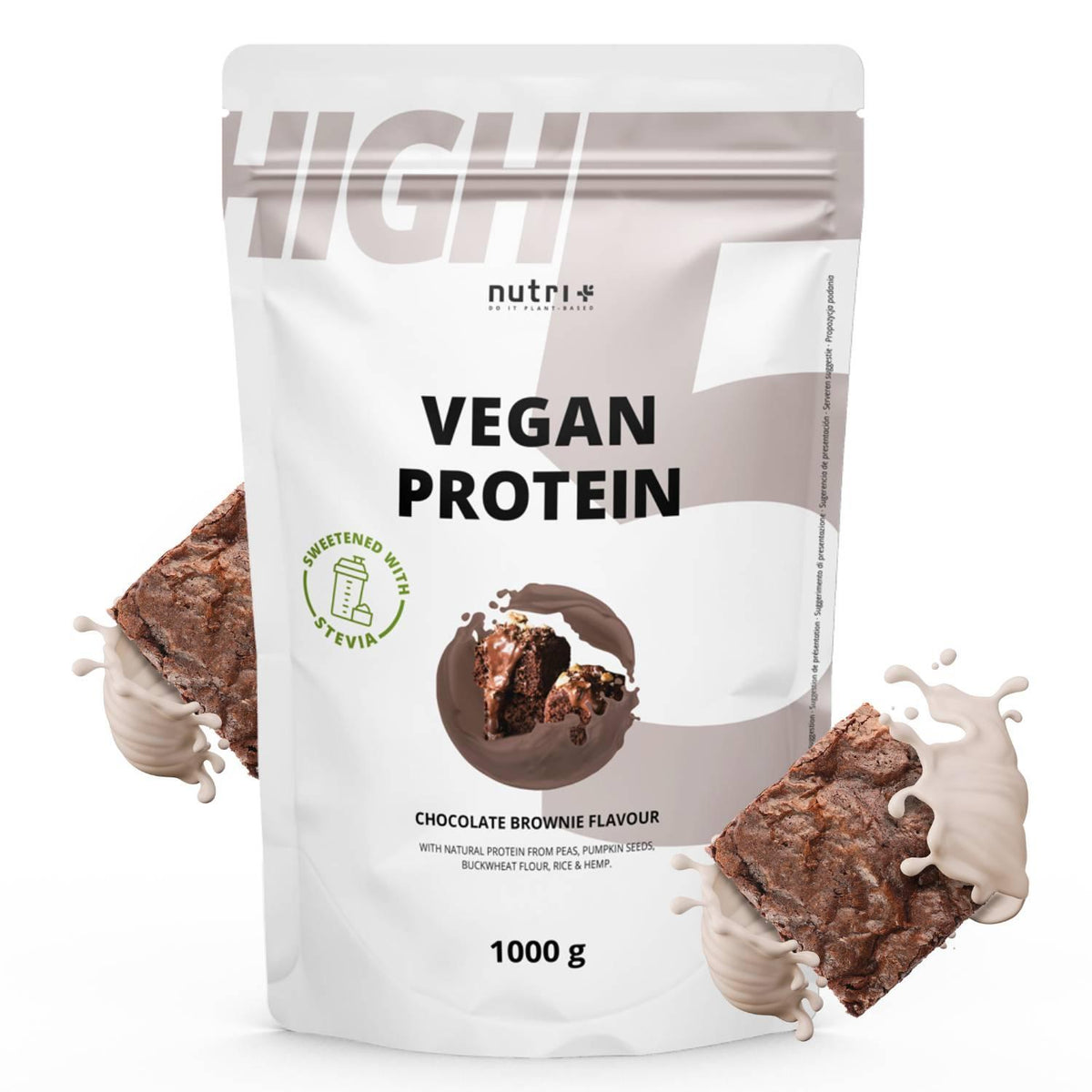 Nutri-Plus - Vegan High 5 Protein ohne Soja 1000g Beutel